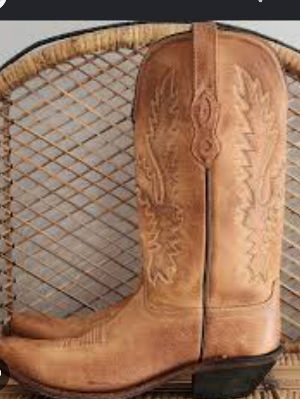 Old West Classic Tan Leather Western Cowboy Boots